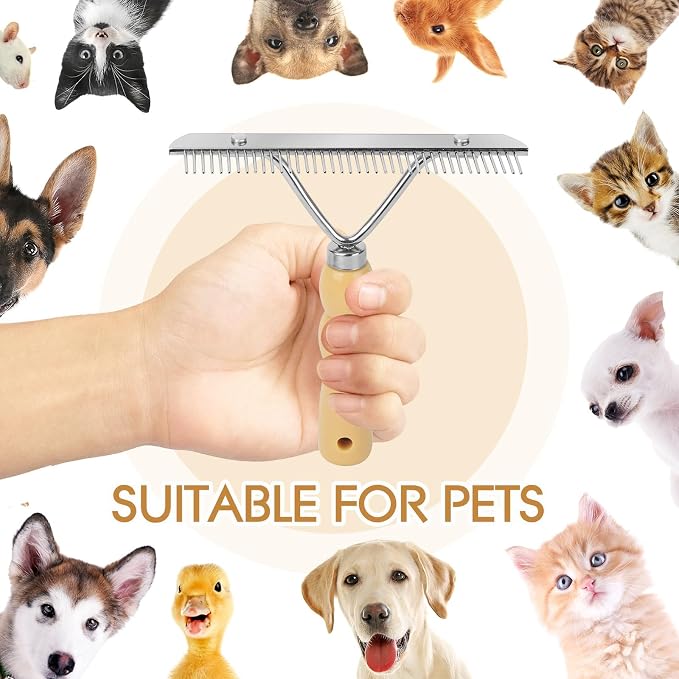 Metal Handheld Carpet Rake for Fluffy Plush, Pet Hair Removal Tool, Reusable - Image 6