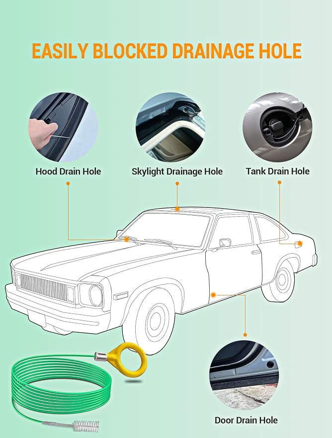 Auto Sunroof Cleaning Tool, 120 Inch Long Flexible Pipe Brush, Tube Cleaner - Image 3