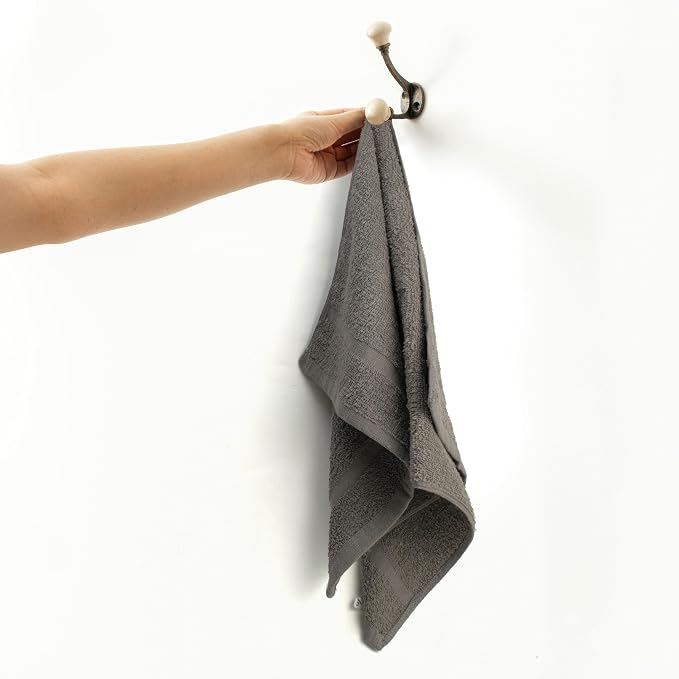 Basic Hand Towels 16x26 Inches – Bulk Pack of 24 – Grey Color – Soft and - Image 4