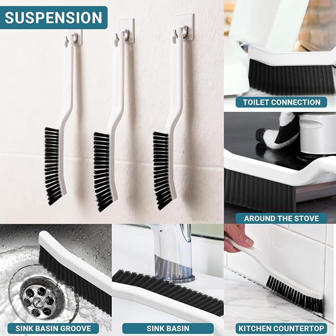 11PCS Crevice Cleaning Brush Set, Groove Gap Cleaning Tool Hard Bristle Recess - Image 4