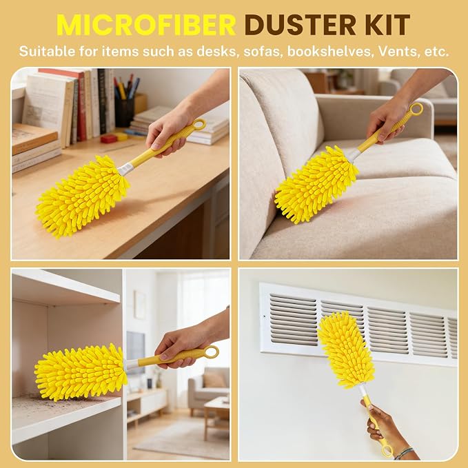 SetSail Dusters for Cleaning 4pcs Small Microfiber Duster Refills - Image 6