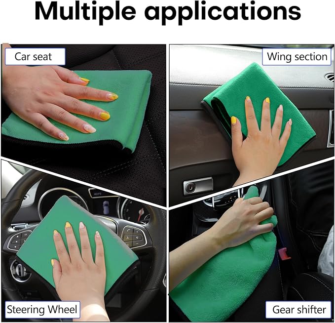 Hovom 3PCS Car Microfiber Towels, 23.62"×11.81" Lint-Free Microfiber Towels - Image 6