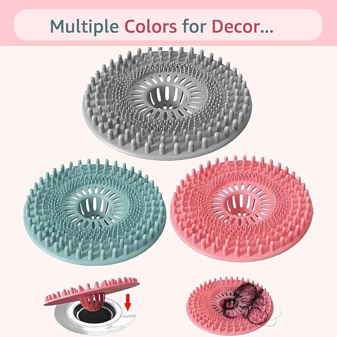 Sink Drain Strainer, Hair Catcher Shower Drain, Bathroom Silicone Bathtub Drain - Image 7
