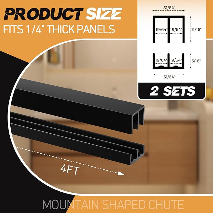 Landical 2 Sets Plastic Sliding Door Track Set - Image 2