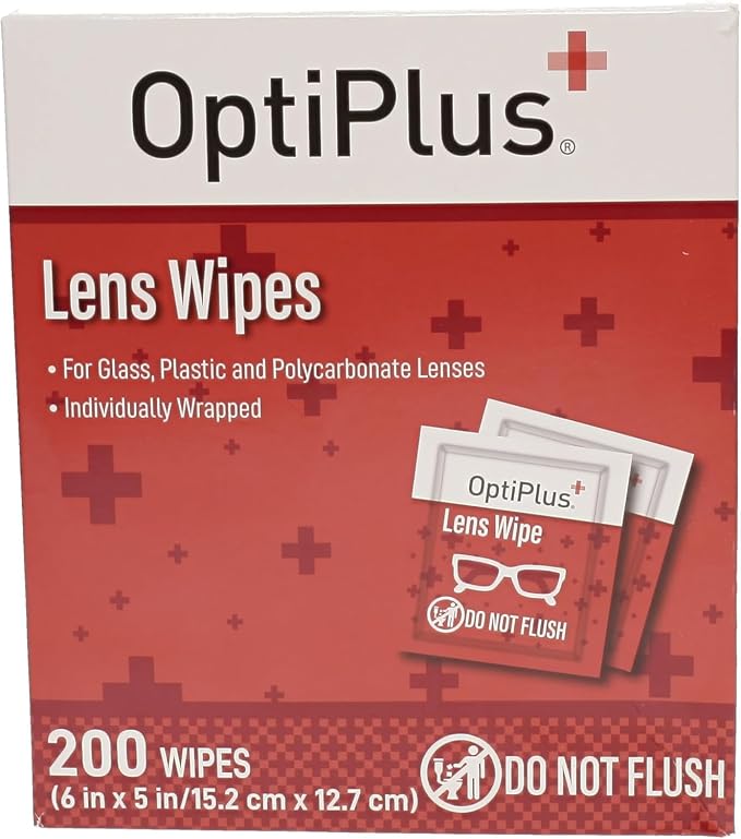 OptiPlus Eyeglass Lens Wipes l Pre-Moistened l Cleaning Wipes - Image 2