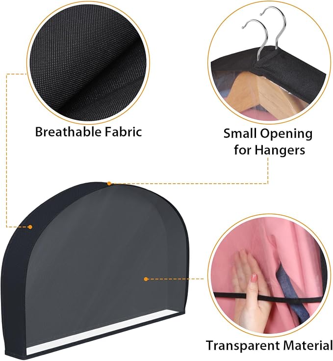 Kntiwiwo Shoulder Covers for Hanging Clothes Breathable Garment Dust Covers - Image 4