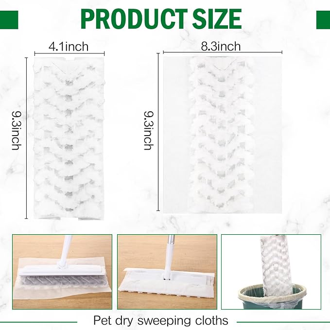 Gejoy 300 Count Heavy Duty Dry Sweeping Cloths Compatible - Image 2