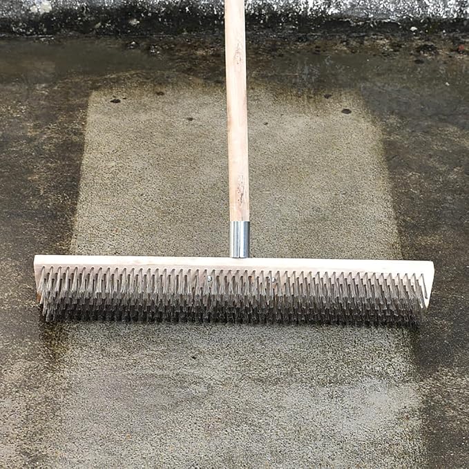 16" Heavy-Duty Rough Surface Floor Brush, Stainless Steel Wire Large Deck Scrub - Image 7