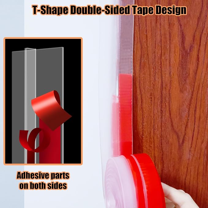 Orghtin T-Shaped Silicone Seal Strip, 10Ft Door Draft Stopper - Image 3