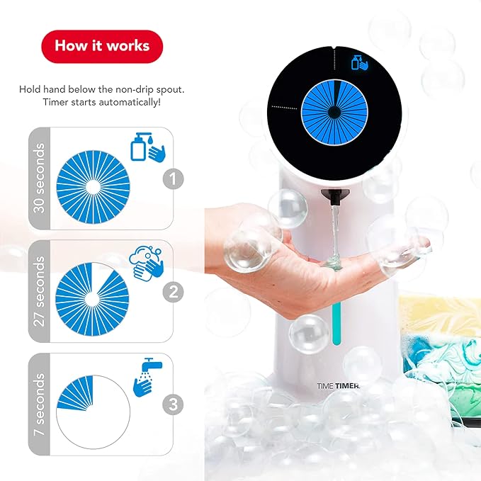 Time Timer WASH with Soap Dispenser — Hands Free Automatic Soap Dispenser with - Image 3
