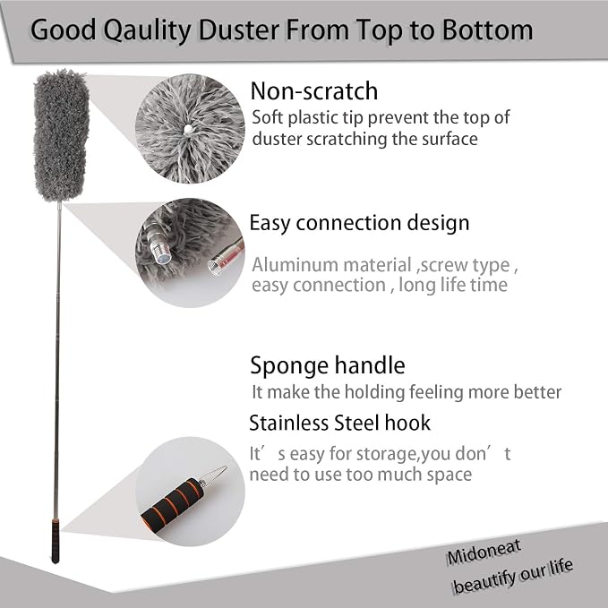 Lambswool Duster with Extra Flexible Microfiber Head, Long Reach/Extendable - Image 3