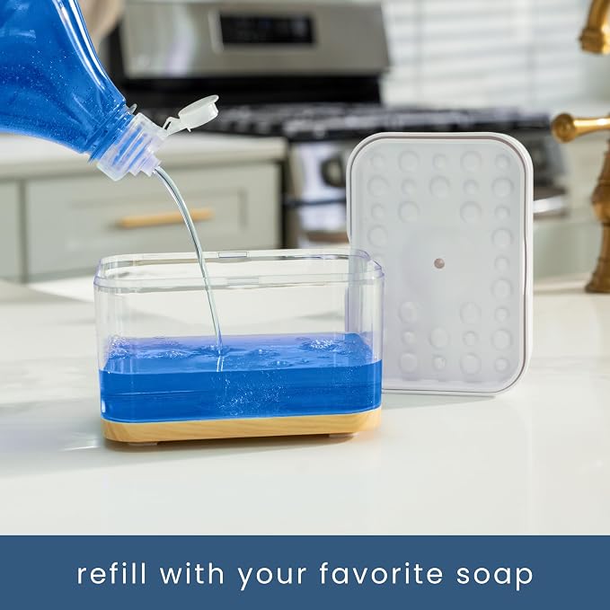 S&T INC. Dish Soap Dispenser and Sponge Holder - Image 3