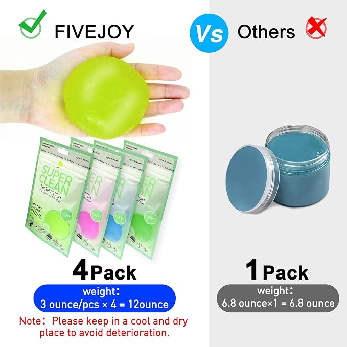 Car Cleaning Gels 4-Pack, Car Cleaning Putty Universal Auto Detailing Tools Car - Image 4