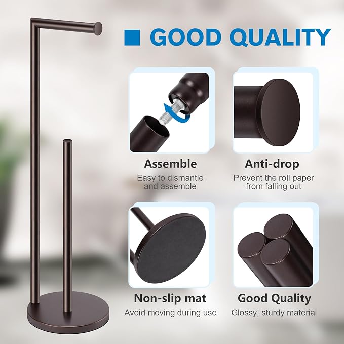 Toilet Paper Holder Stand, Toilet Paper Holder Free Standing, Bronze Toilet - Image 3