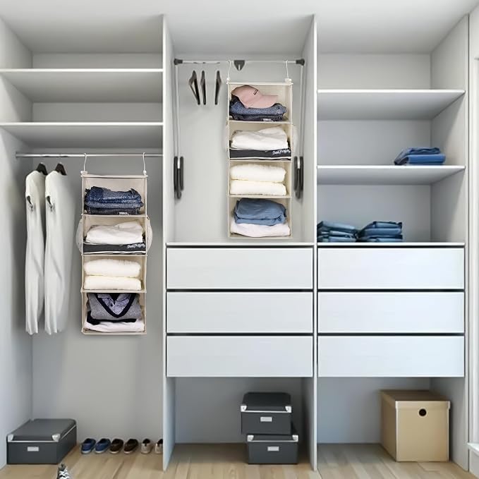 MAX Houser 4 Tier Shelf Hanging Closet Organizer, Space Saver, Closet Hanging - Image 6