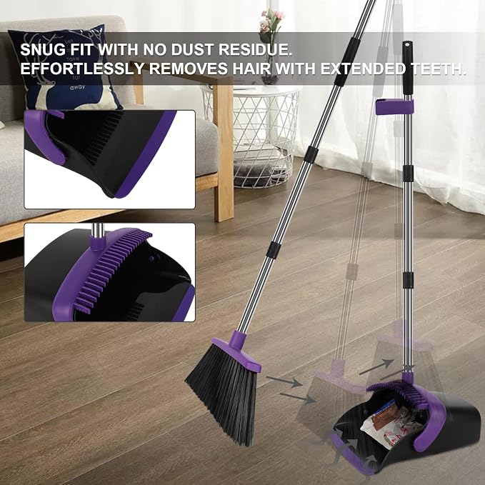 Broom and Dustpan Set, Large Household Dustpans and Broom - Image 7