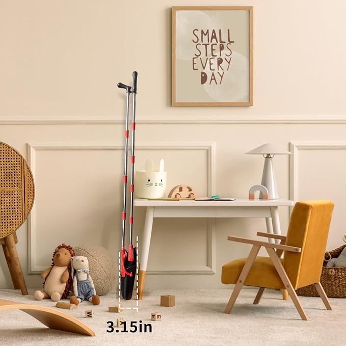 Broom and Dustpan Set for Home Long Handle Extendable Standing Dust Pan for - Image 5