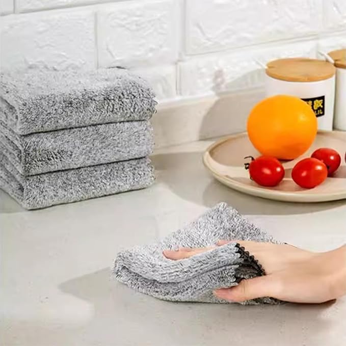 20 Pack Kitchen Dish Cloths Super Absorbent Coral Fleece Dish Cloths, Reusable - Image 3