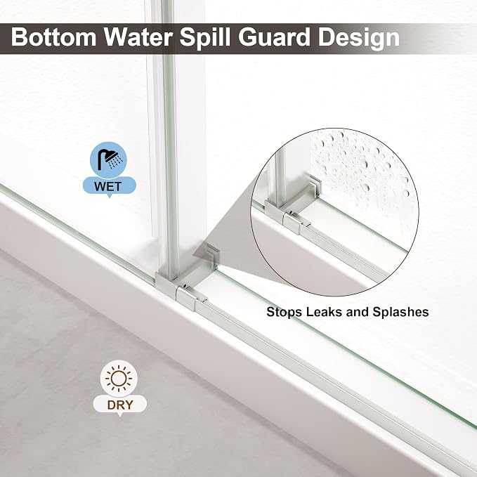 Frameless Shower Door, Single Sliding Glass Shower Door - Image 7