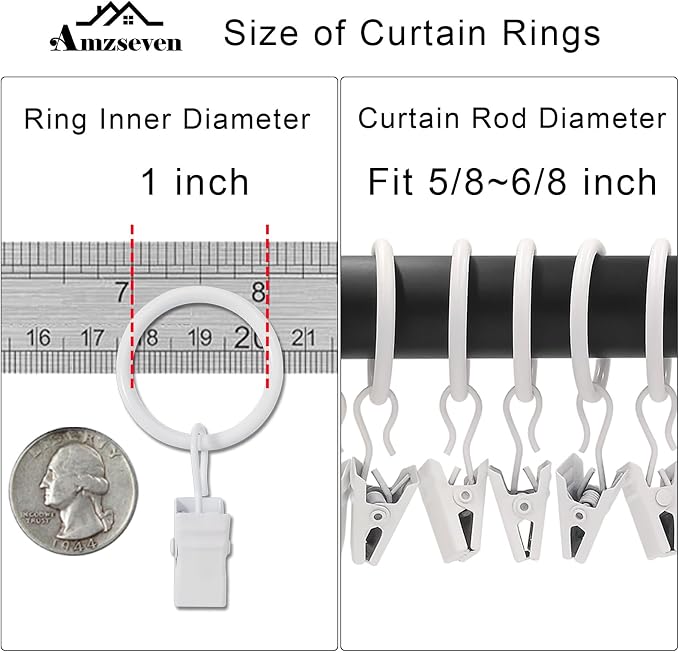 44 Pack Metal Curtain Rings - Image 3