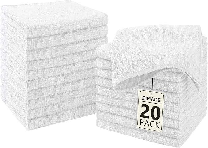 Washcloths - 20 Pack - Face Towels, Highly Soft Wash Cloths and Hand Towels by Unimade