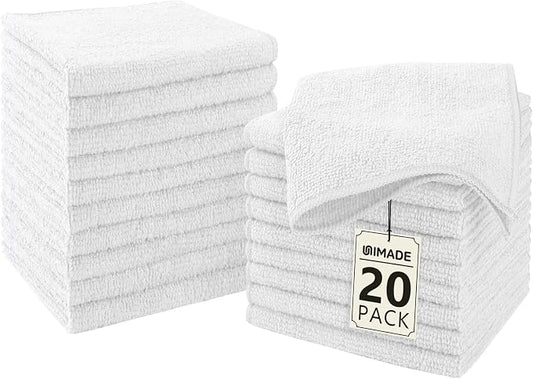 Washcloths - 20 Pack - Face Towels, Highly Soft Wash Cloths and Hand Towels by Unimade