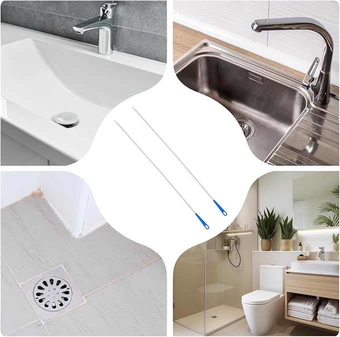 2pcs Sink Drain Cleaner Brush, 23.62 Inches Snake Cleaning Flexible Drain Brush - Image 3