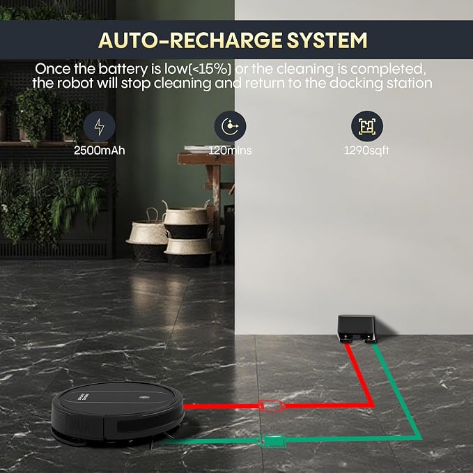 3-in-1 Robot Vacuum 4000Pa Strong Suction Robot Vacuum Cleaner & Smart - Image 9
