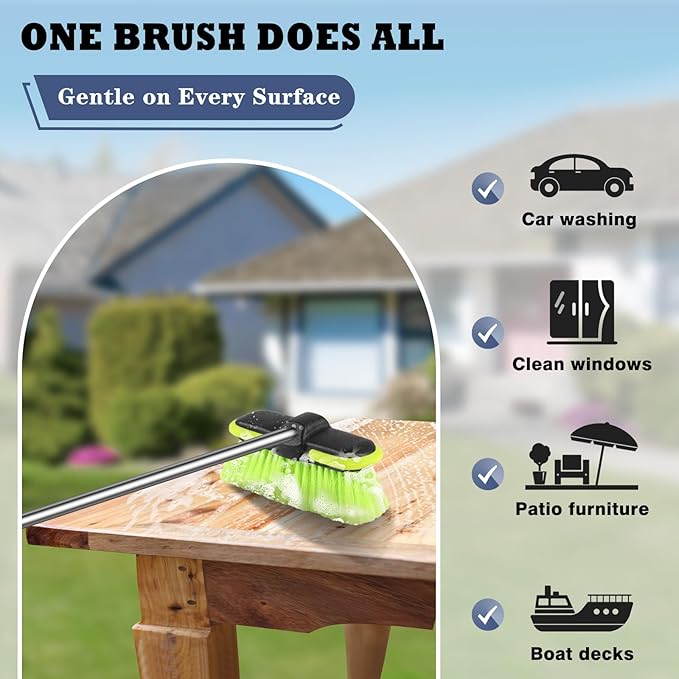 Car Wash Brush Head 8 ", Scrub Brush Attachment - Image 6