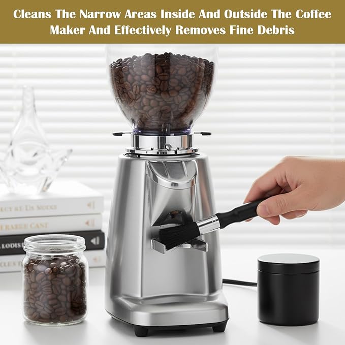 2 Pcs Coffee Grinder Cleaning Brush, Boar Bristle Espresso Brush Machine Cleaner - Image 5