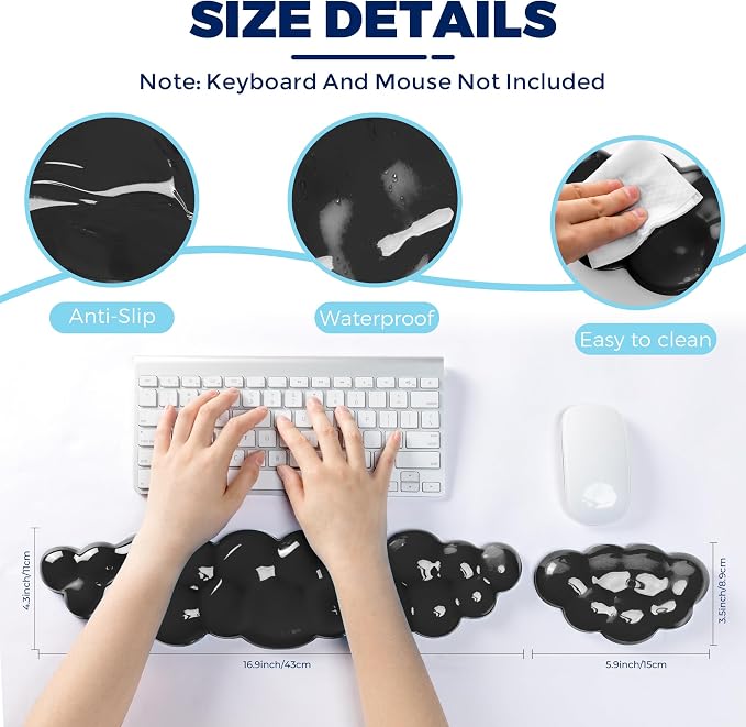 Gel Cloud Keyboard & Mouse Wrist Rest Set - Image 4