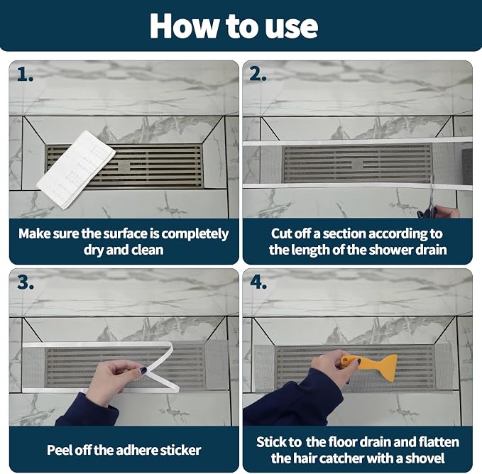 4 Inch x 33 FT Disposable Shower Drain Screen Self-Adhesive Stickers, - Image 4