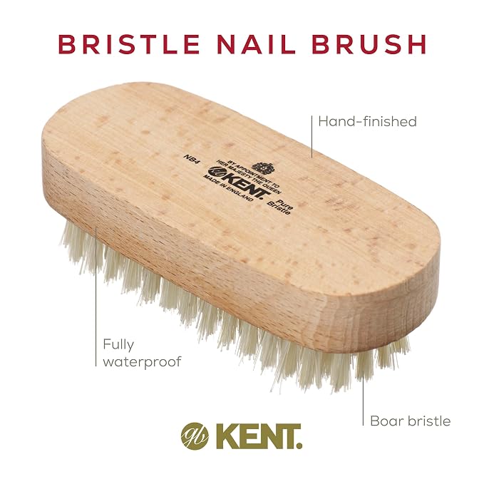 Kent NB4 Natural Bristle Fingernail Brush and Hand Scrub Brush - Image 4