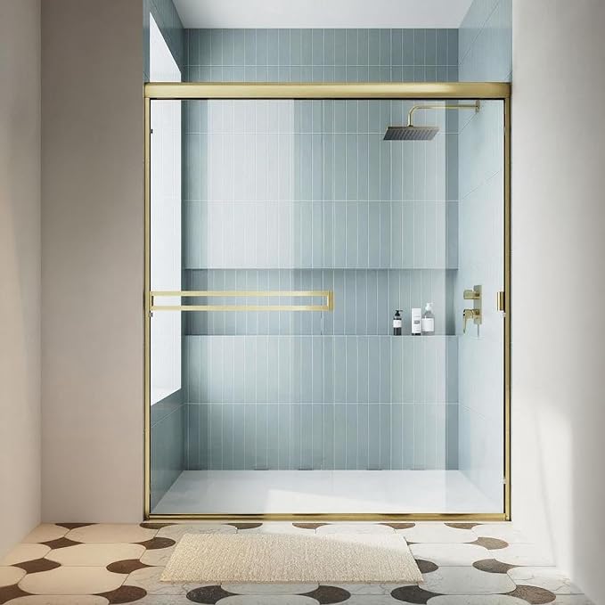 Shower Door 56-60 in. W x 72 in. H, UCALAFEE Semi-Frameless Double Sliding by Ucalafee