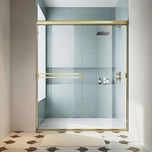 Shower Door 56-60 in. W x 72 in. H, UCALAFEE Semi-Frameless Double Sliding by Ucalafee