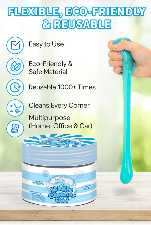 Car Cleaning Gel Pack of 2 – Reusable Car Interior Detailer Slime, Dust Remover - Image 7
