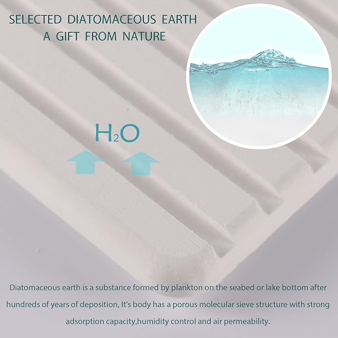 2 PCS Water Absorbent diatomite Coasters, 12.2" x 4" Water Absorbing Stone Tray - Image 3