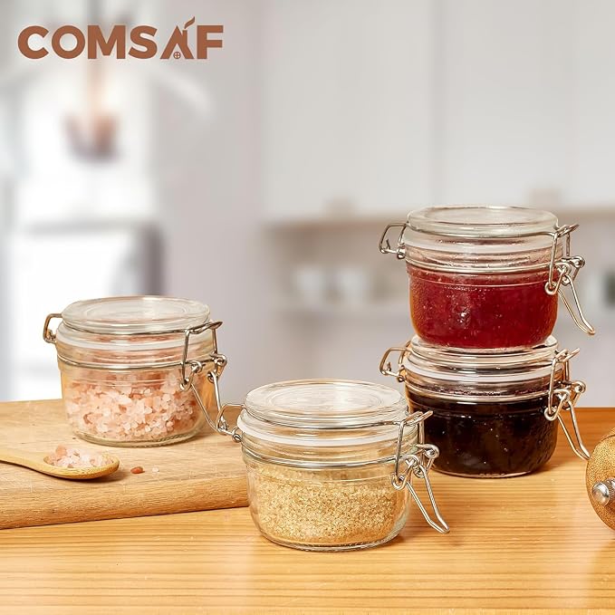 ComSaf 4oz Small Airtight Glass Jars Set of 6 - Image 5