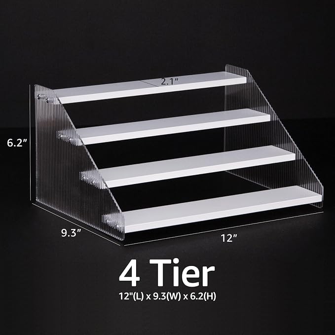 nianfeng Tiered Spice Rack, 4-Tier Spice Pantry Kitchen Cabinet Organizer - Image 3