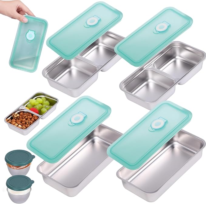 6 Pack Stainless Steel Snack Containers by Unknown