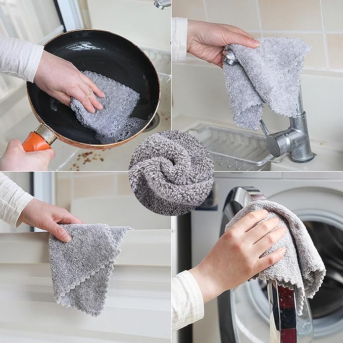 20 Pack Kitchen Dish Cloths Super Absorbent Coral Fleece Dish Cloths, Reusable - Image 6