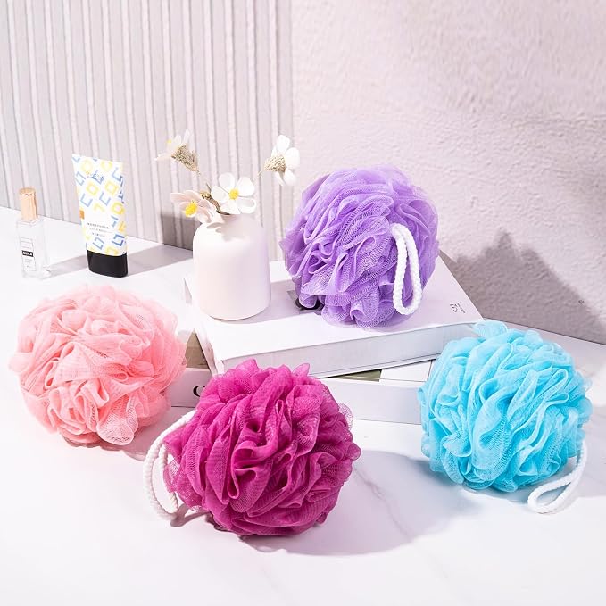 Loofah for Women 75g 4 Pack, Bath Sponge Soft Mesh Shower Puff Loofah Sponge - Image 6