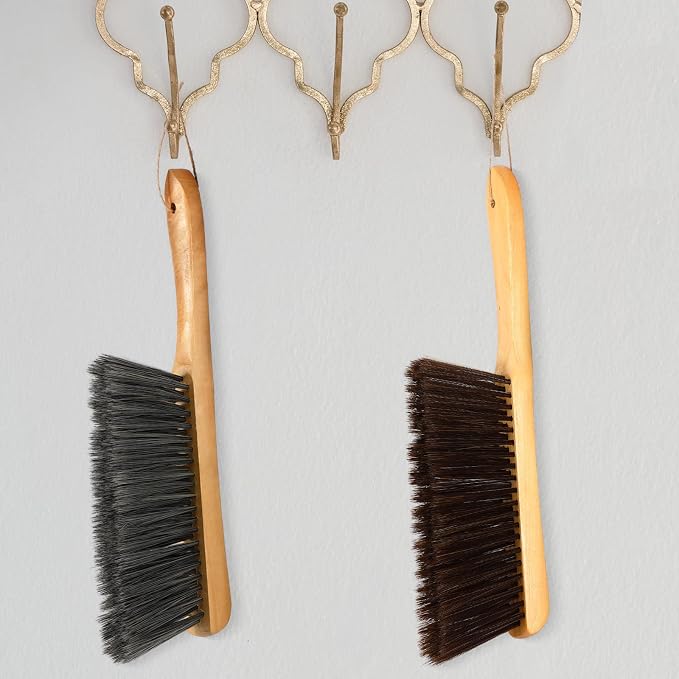 Patelai 2 Pieces Wooden Bench Brushes Fireplace Brush Natural Fiber Bench Soft - Image 7