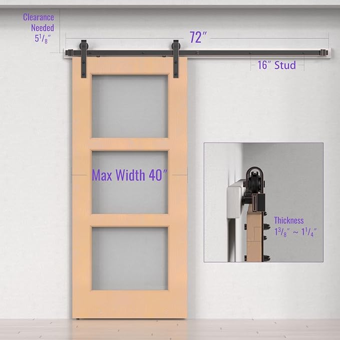 ORB Oil Rubbed Bronze Sliding Barn Door Hardware Kit - Image 3