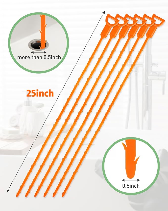 Drain Clog Remover, 25-Inch Drain Hair Removal Tool, Drain Hair Remover - Image 6