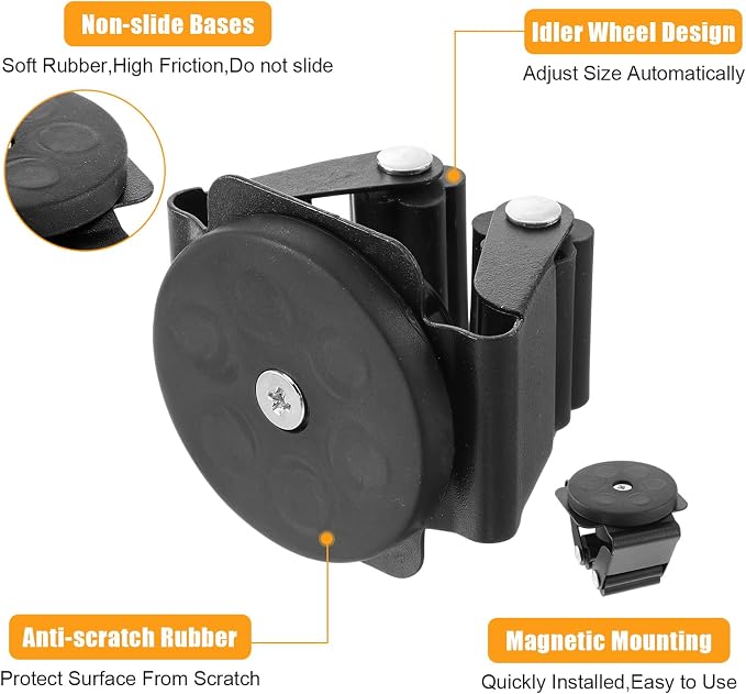 Magnetic Mop Broom Holder, D1.69” Strong Broom Mop Holder Wall Mount - Image 3