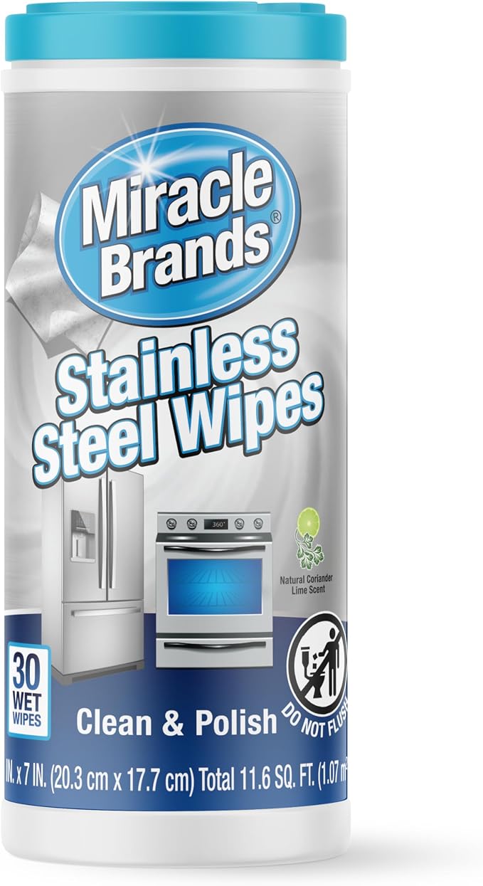 MiracleWipes for Stainless Steel, Including Oven, Refrigerator, Dishwasher by MiracleWipes