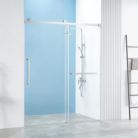 56-60" W x 76" H Frameless Single Sliding Shower Door, Frameless Shower Door by Wemakeexcellentshowerdoors