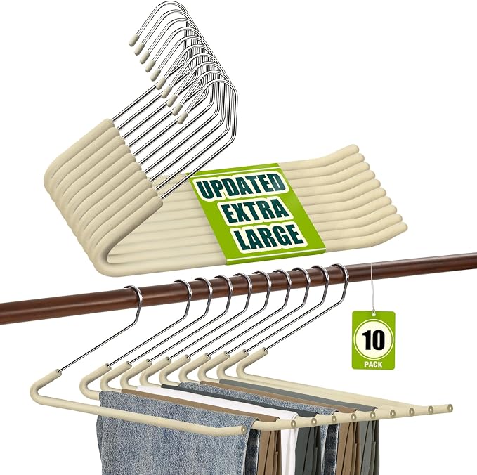 Spring Fever Open Ended Non Slip Sponge Padded Pants Hangers by SpringFever