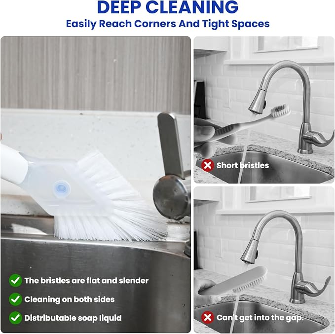 RIMAY Hard Bristle Crevice Cleaning Brush - Image 2
